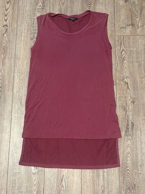 Drew luxury oversized tank tunic dress maroon burgundy